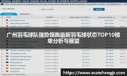 广州羽毛球队强势领跑最新羽毛球状态TOP10榜单分析与展望